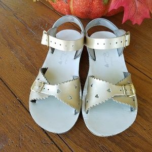 Girls size 12 Salt Water gold buckle sandals